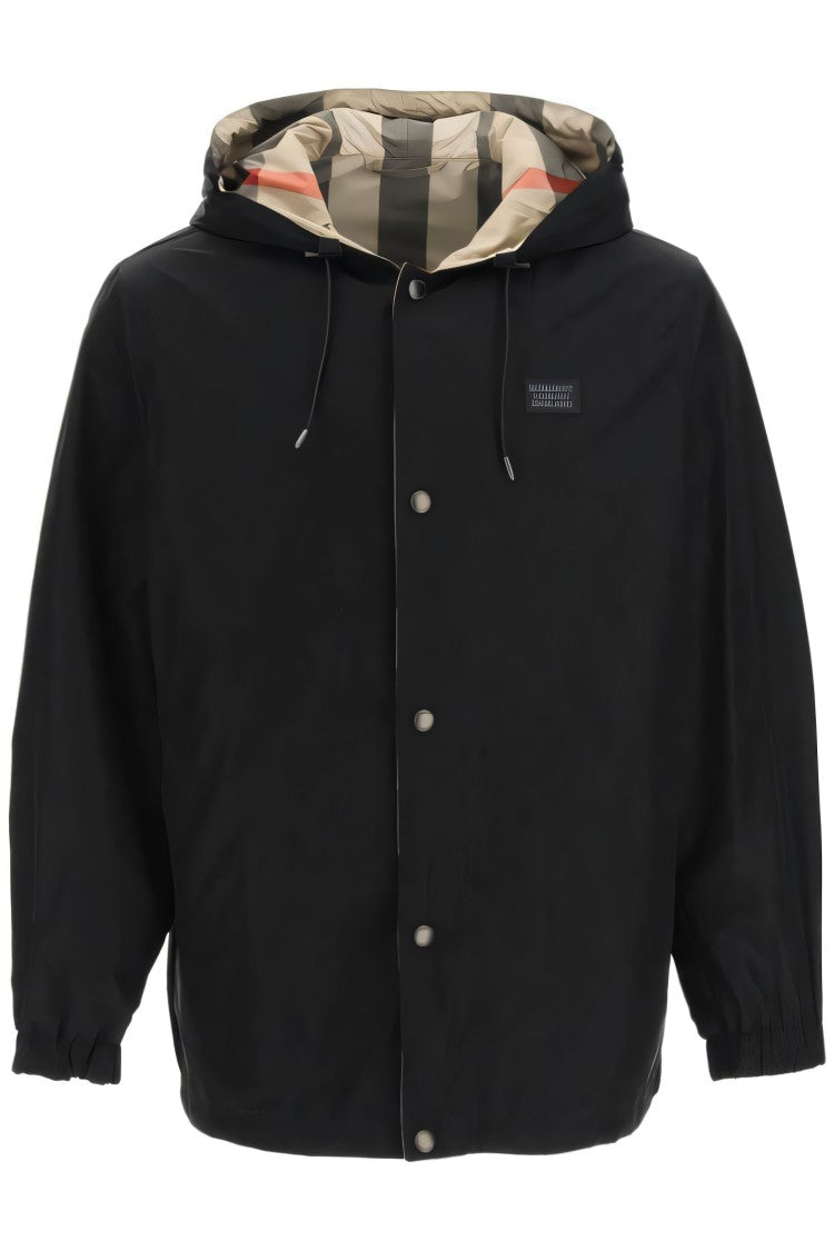 Burberry Reversible Check Hooded Jacket With Minimalist Exterior