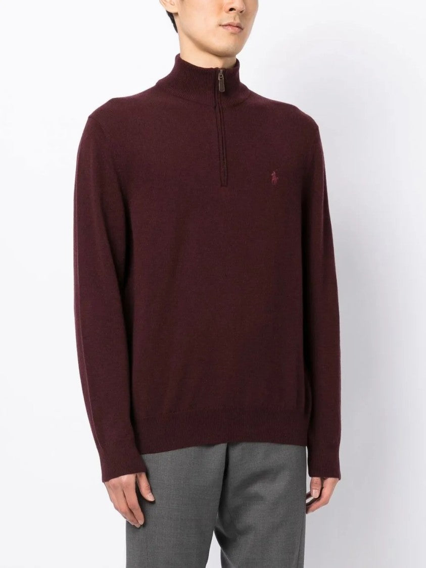 Polo Ralph Lauren Burgundy Half-Zip Wool Pullover