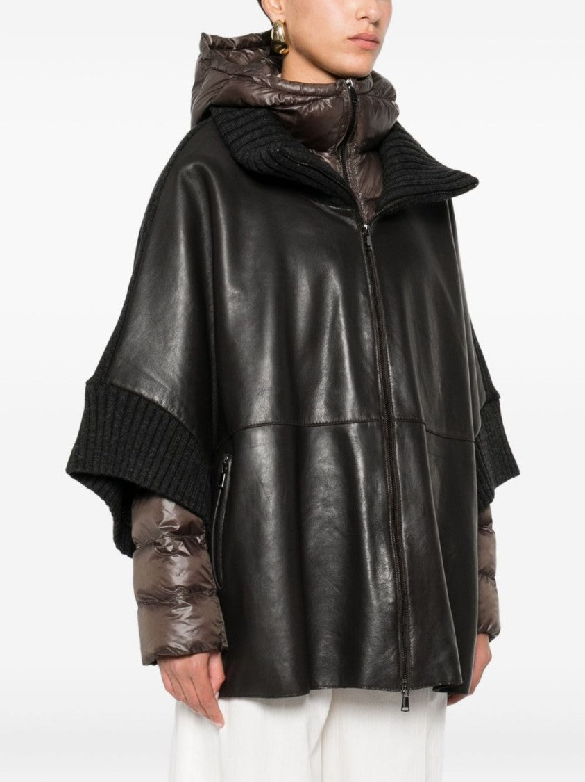 The Jack And Jackie Leathers Brown And Gray Leather Jacket