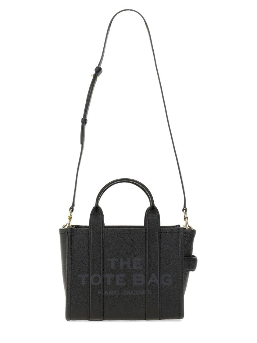 Marc Jacobs Black Textured Leather Small Structured Tote