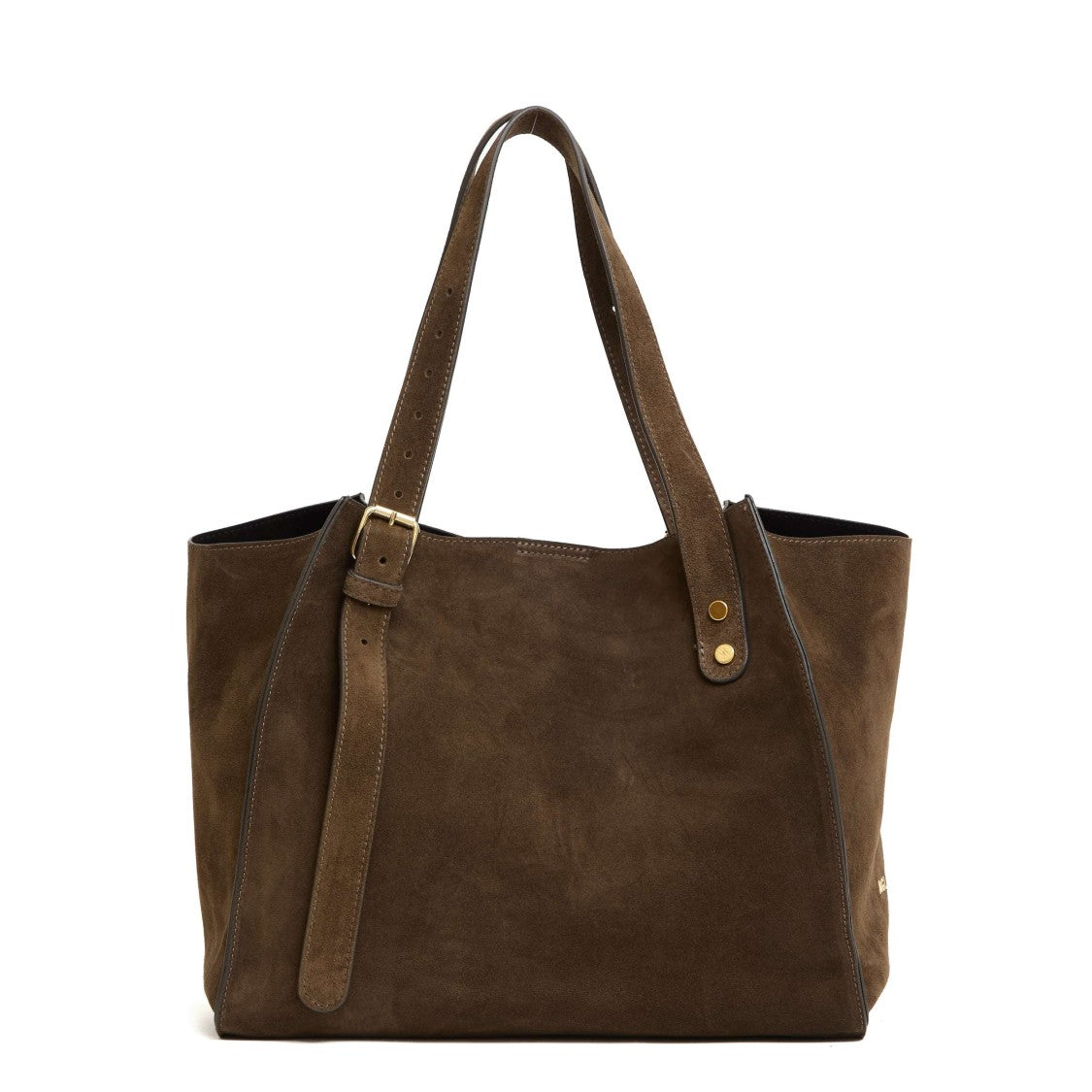 Agl Suede Green Handbag With Adjustable Double Handles