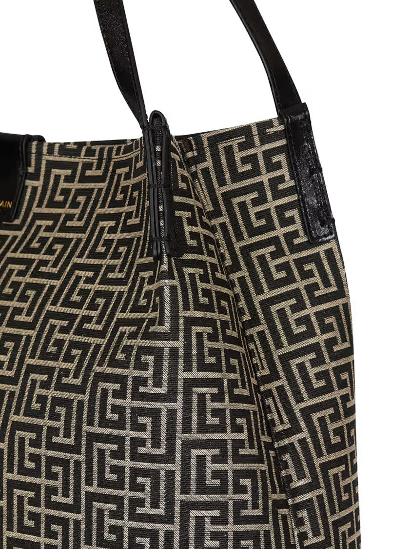 Balmain Large Geometric Maze Pattern Tote Bag