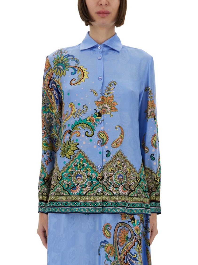 Etro Paisley Print Shirt With Classic Collar