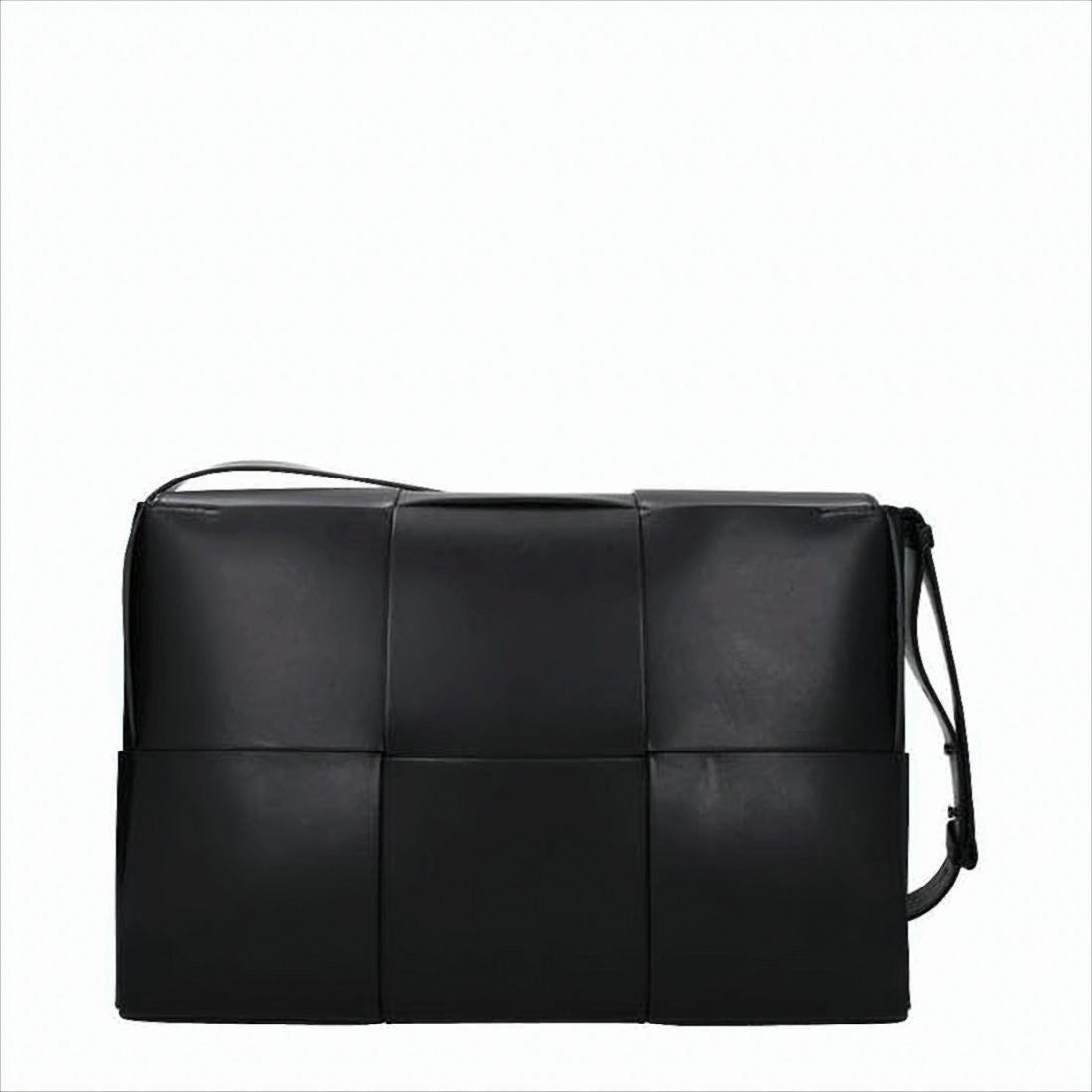 Bottega Veneta Structured Black Leather Crossbody Bag