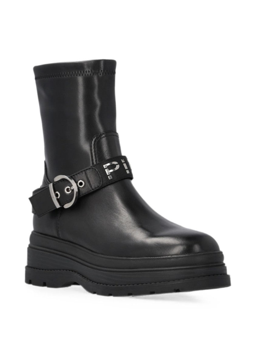 Pinko Black Mid-Calf Chunky Sole Boots