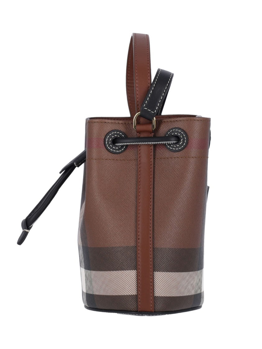 Burberry "Tb" Mini Bucket Bag – Brown