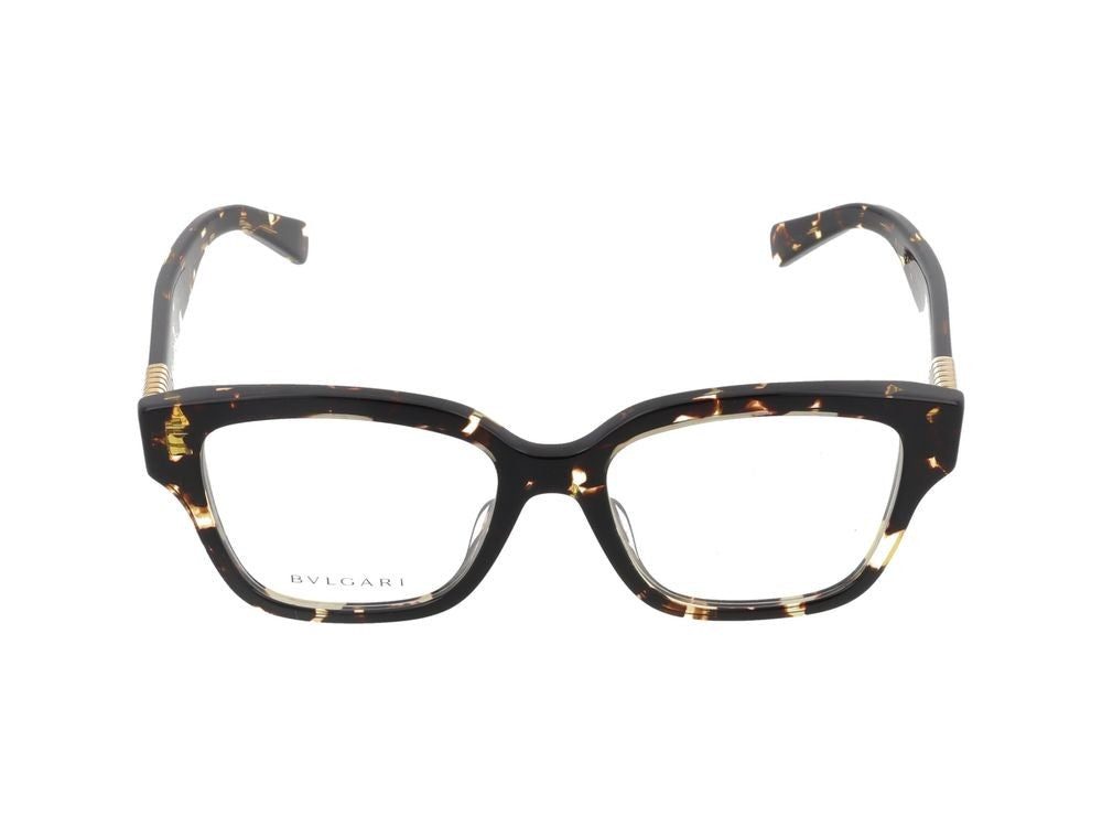 Bulgari Oversized Tortoiseshell Gold Accent Eyeglasses