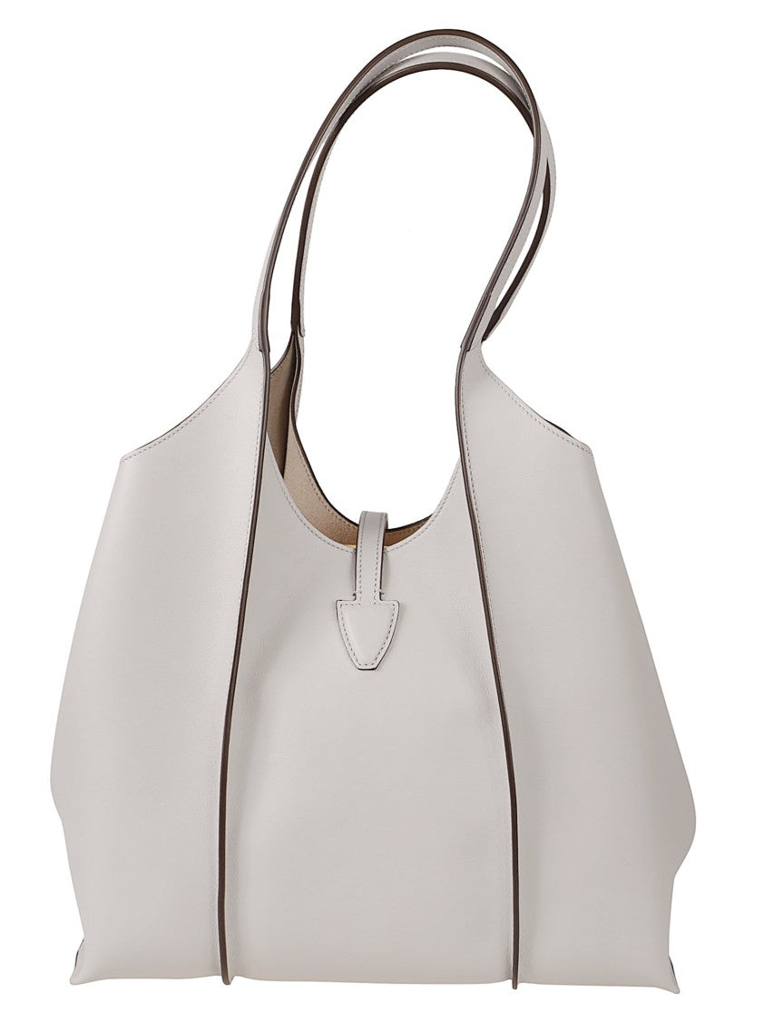 Tod's Soft-Structured Calfskin Tote Bag With Metallic Buckle