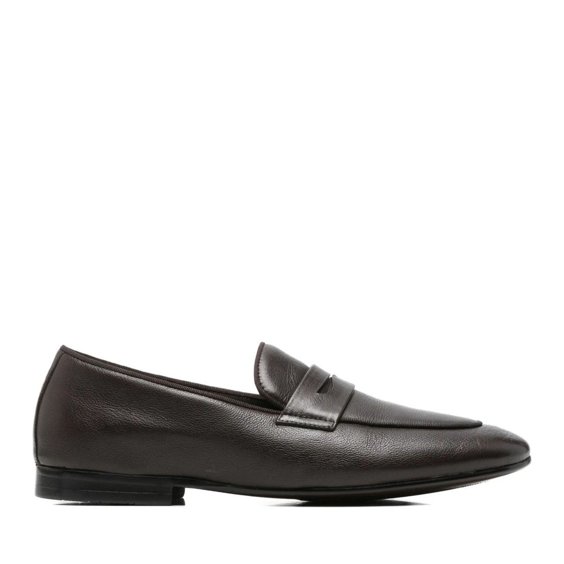 Alberto Gozzi Brown Strap Detail Low-Profile Leather Flats