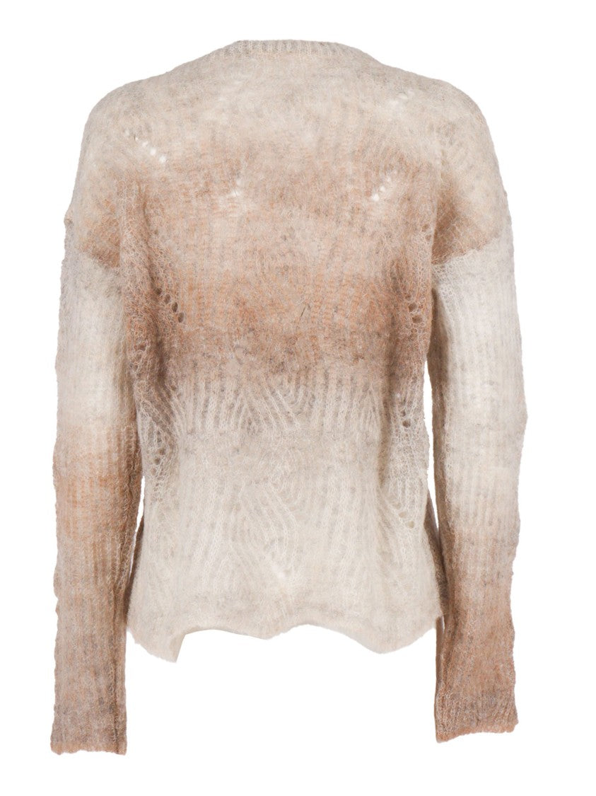 Kangra Cashmere Crew Neck Sweater With A Shadered Effect