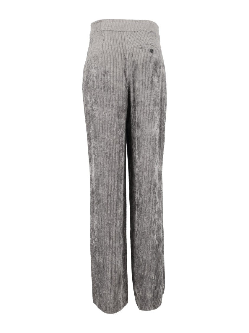 Emporio Armani High-Waisted Textured Wide-Leg Pants