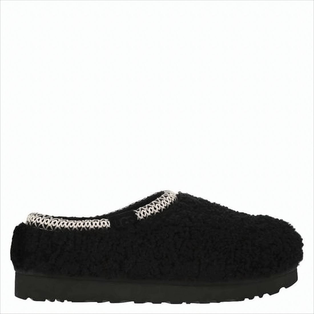 Ugg Plush Lambskin Mule Slippers With Contrasting Trim