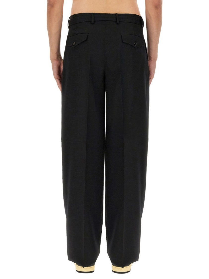 Lanvin Tailored Black Wool Wide Leg Pants