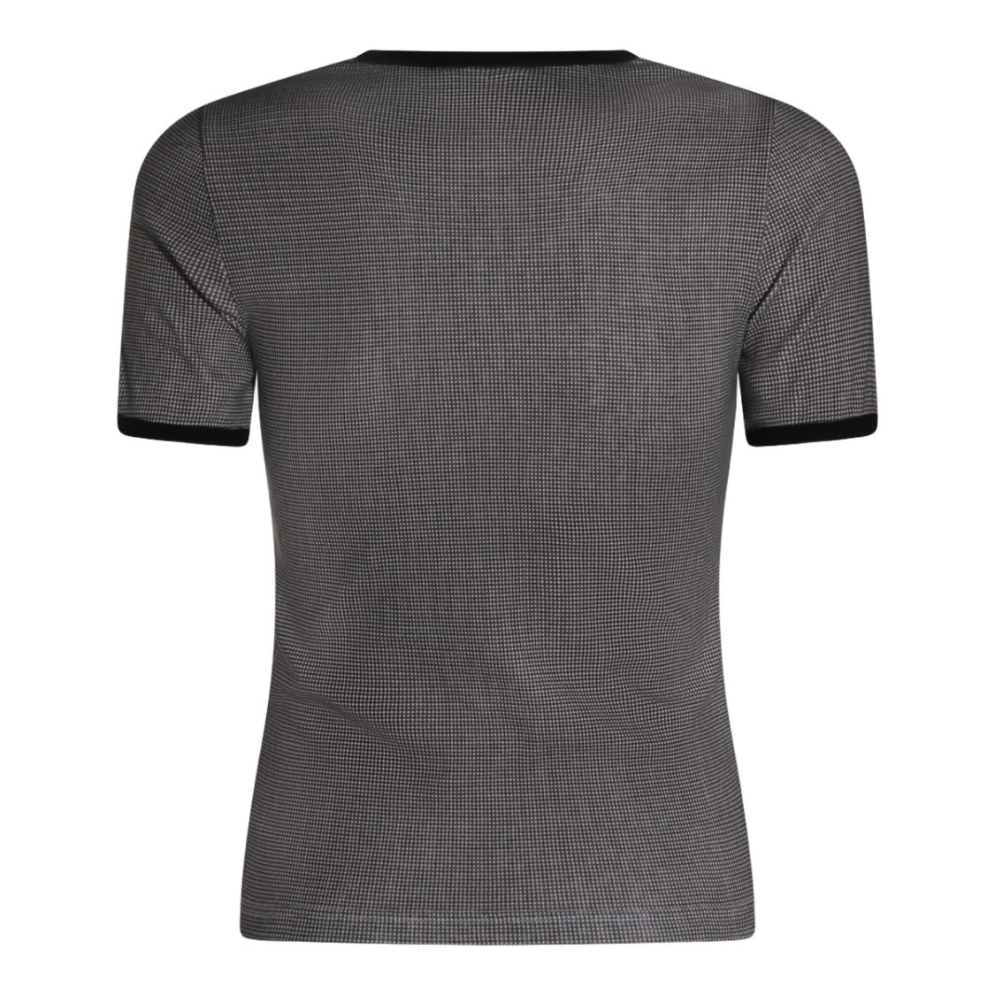 Courrèges Fitted Micro-Check Short-Sleeve Top