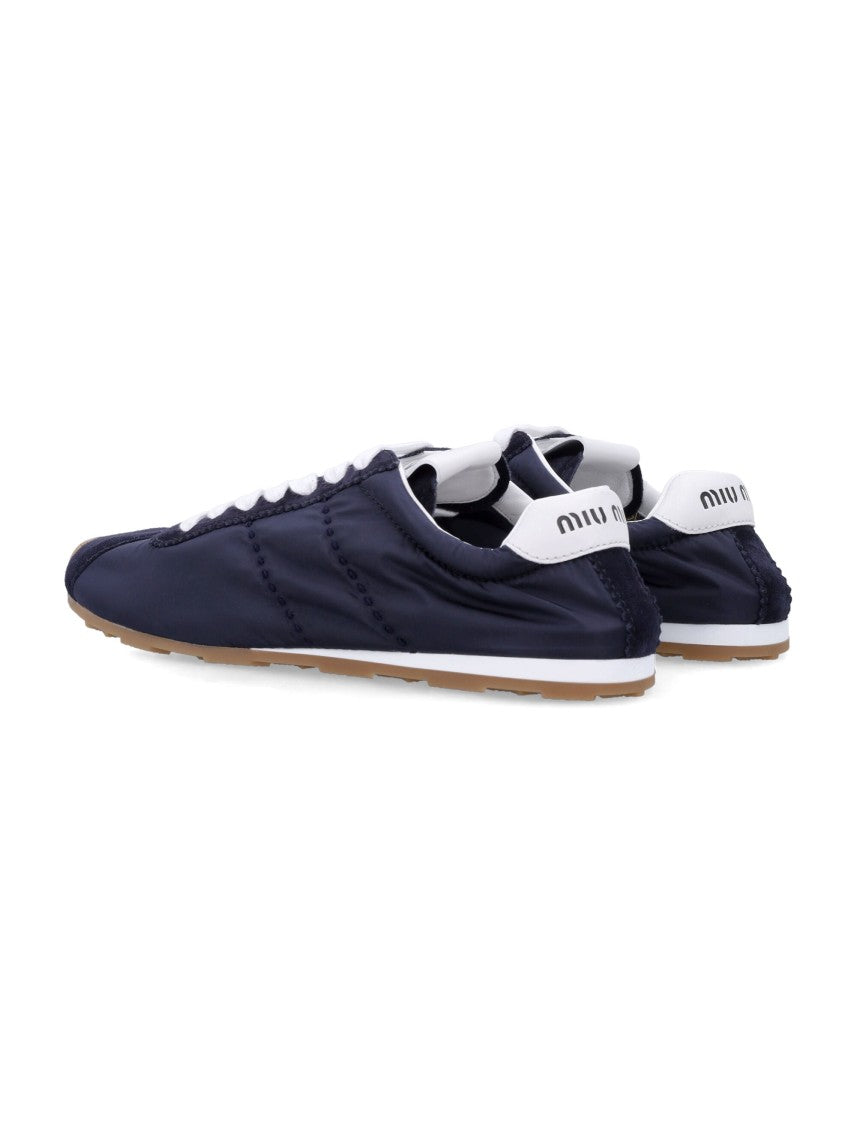 Miu Miu Plume Technical Fabric And Suede Sneakers