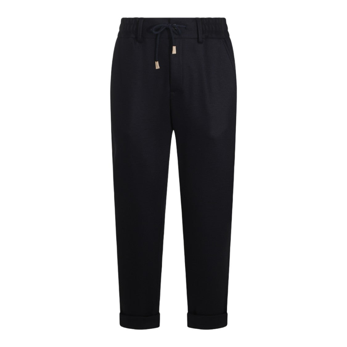 Eleventy Black Tapered Adjustable Waist Straight-Leg Pants