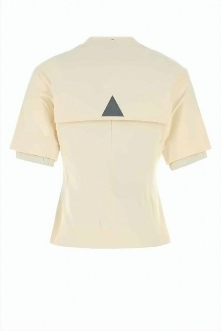 Moncler Fitted Short-Sleeved Top With Ruffled Sleeves