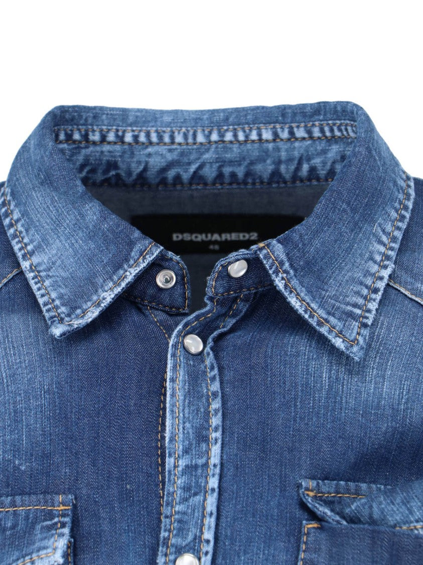 Dsquared2 Blue Western Denim Casual Shirt