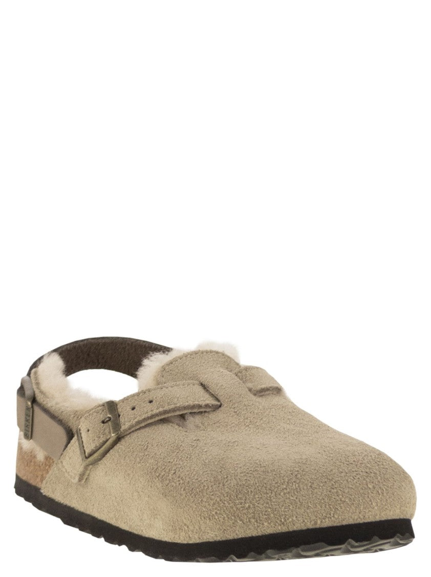 Birkenstock Tokio Shearling - Suede And Lambskin Slippers
