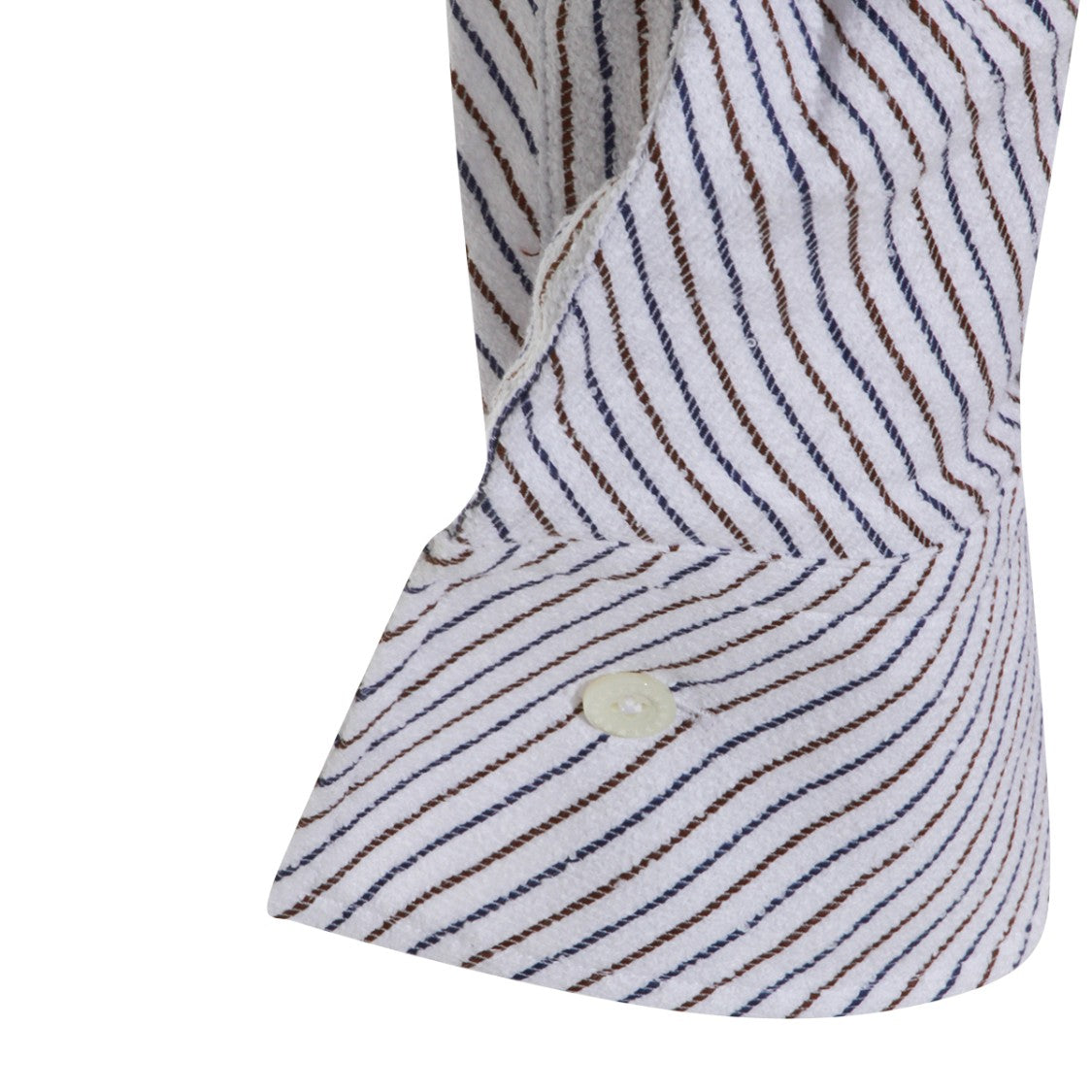 Vivienne Westwood Asymmetrical Blue And Brown Striped Shirt With Embroidered Orb Logo