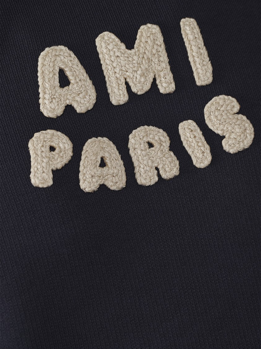 Ami Textured Logo Hoodie