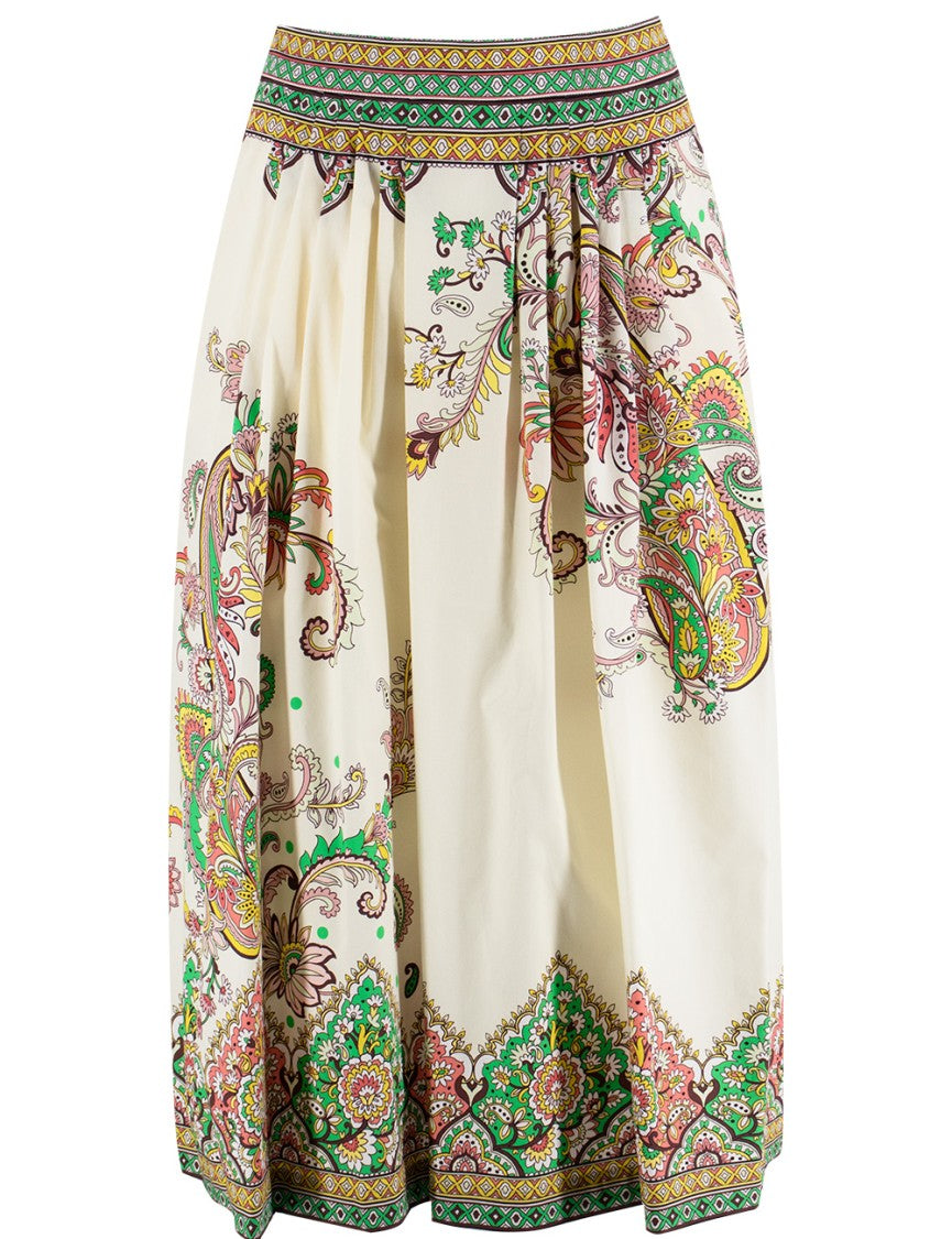 Etro High-Waisted Midi Skirt With Paisley Motif