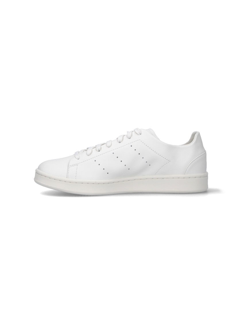 Y-3 White Leather Sneakers With Rounded Toe