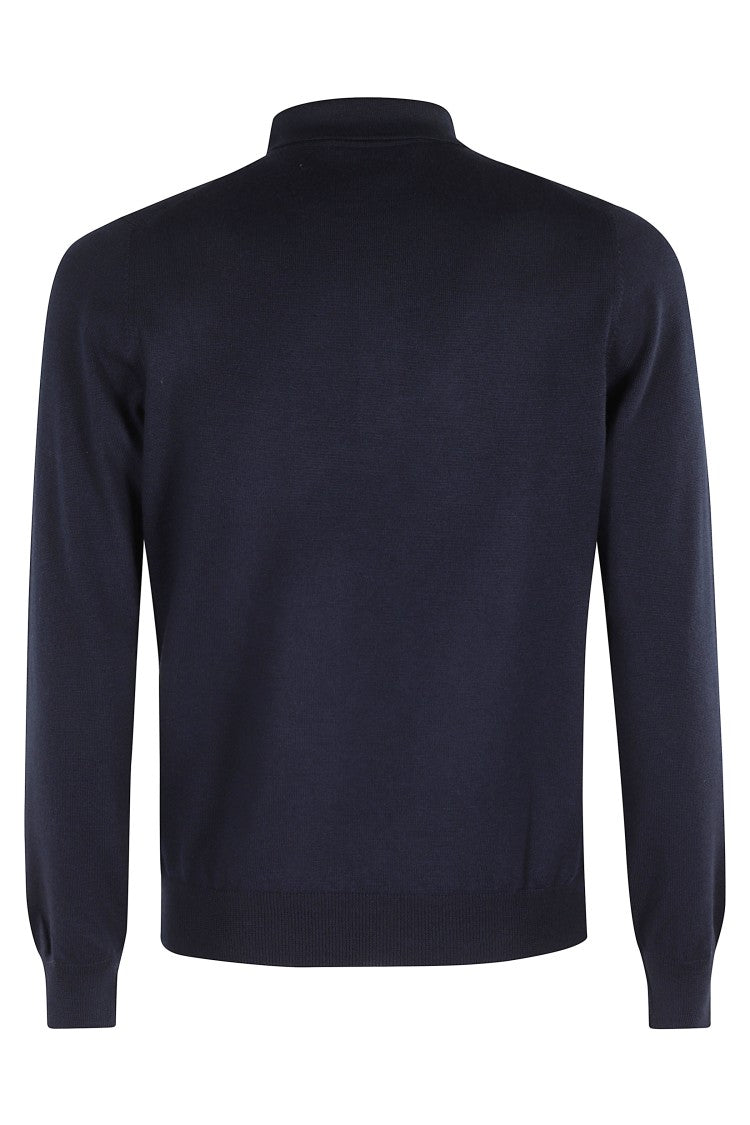 Tagliatore Refined Wool Polo Shirt With Classic Collar