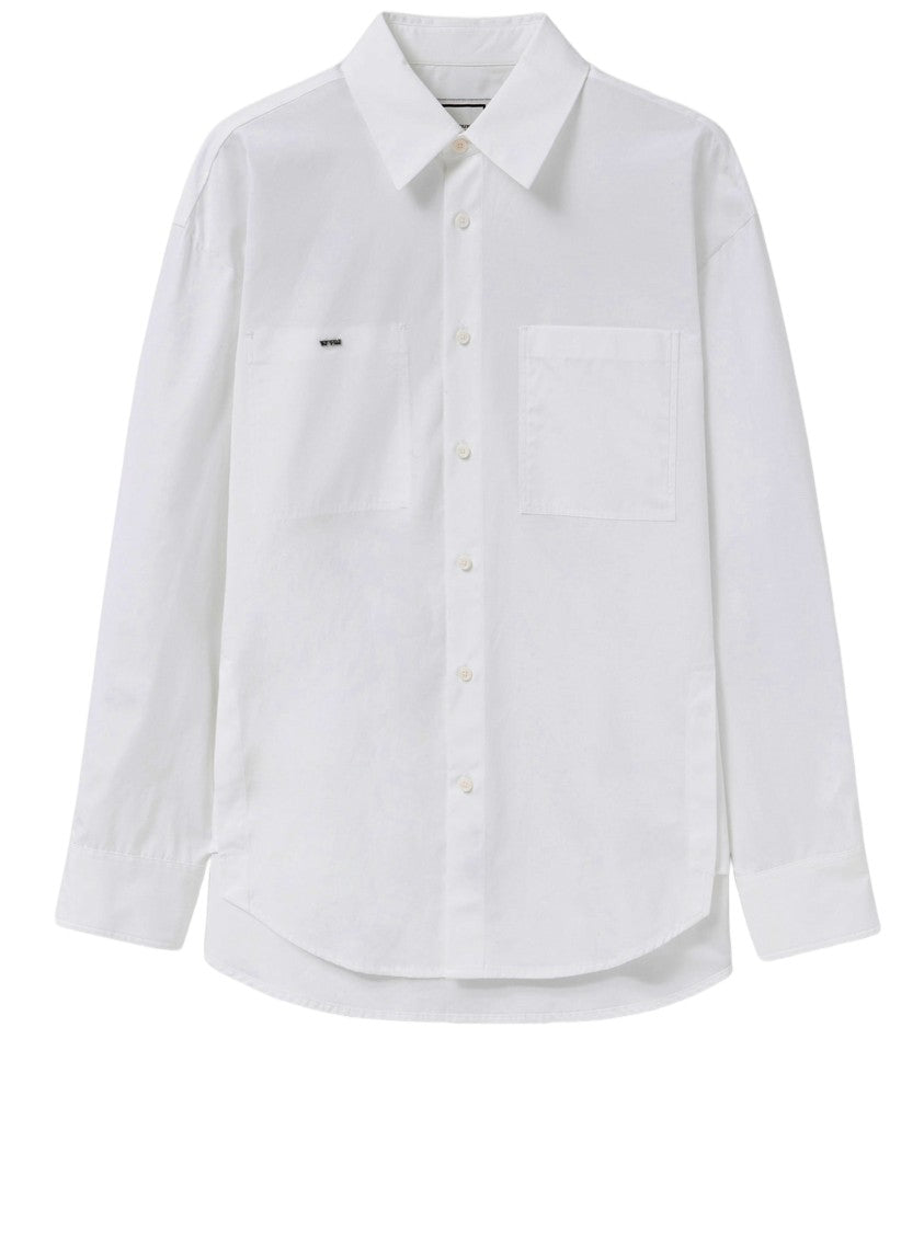 Wooyoungmi Classic White Cotton Shirt With Logo Detailing