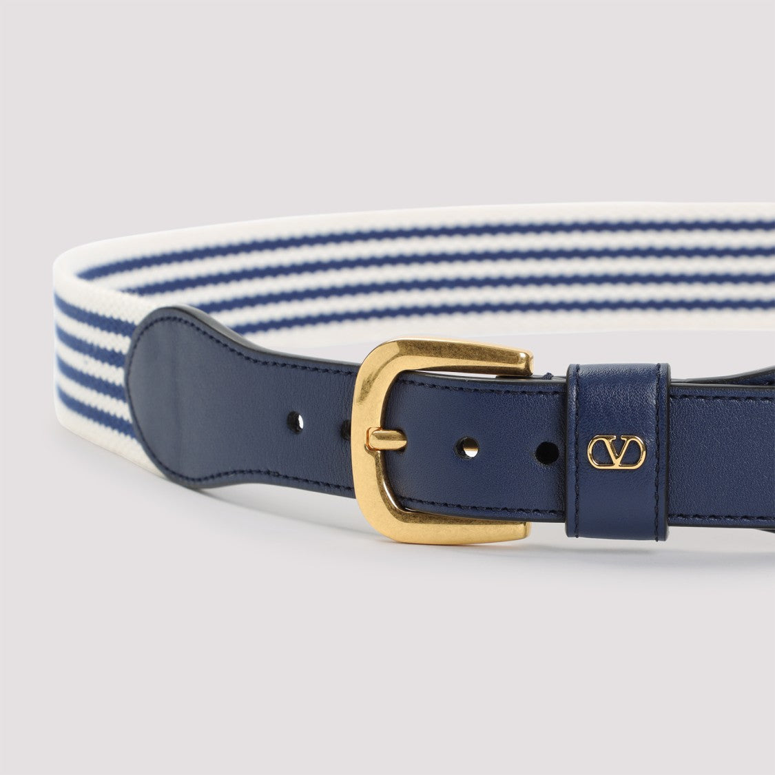 Valentino 35 White And Blue Cord Belt