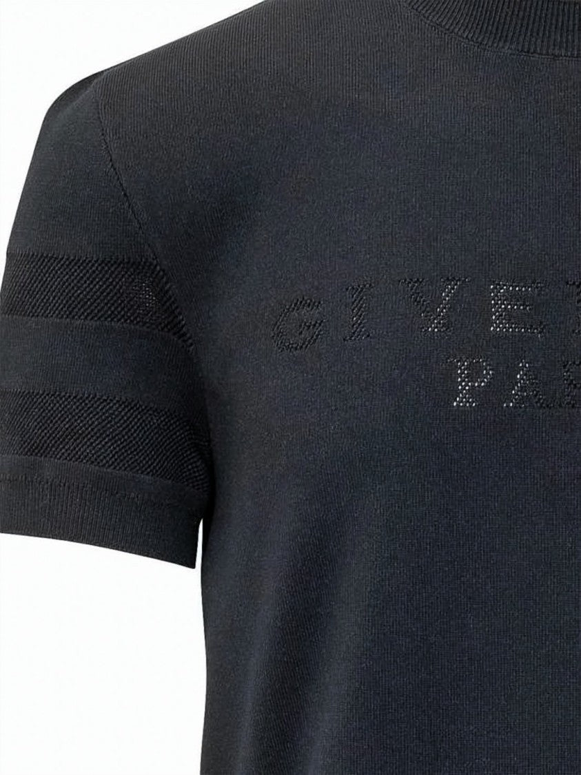 Givenchy Fitted Short-Sleeve Top With Textured Stripes