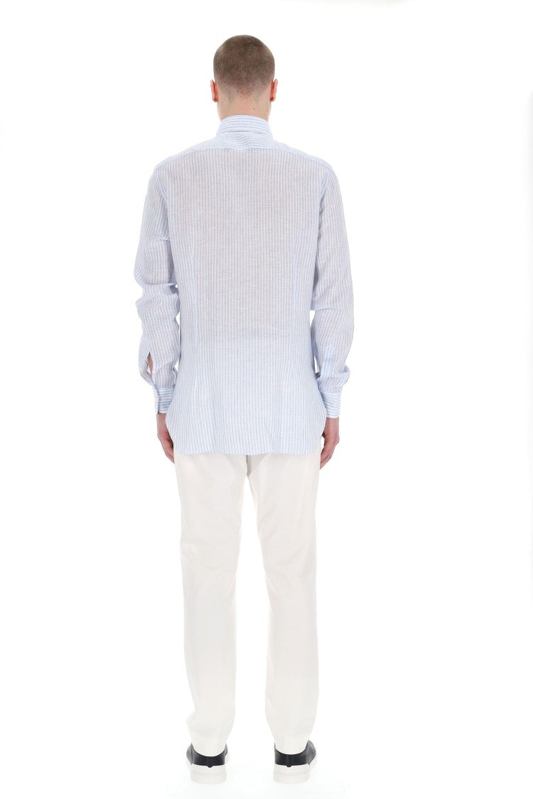 Barba Cult Line Linen Tailored Stripe Shirt
