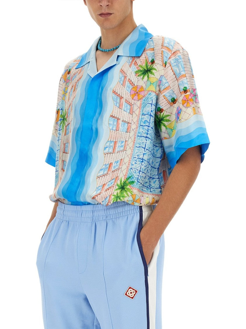 Casablanca Silk Shirt With Playful Tropical Patterns