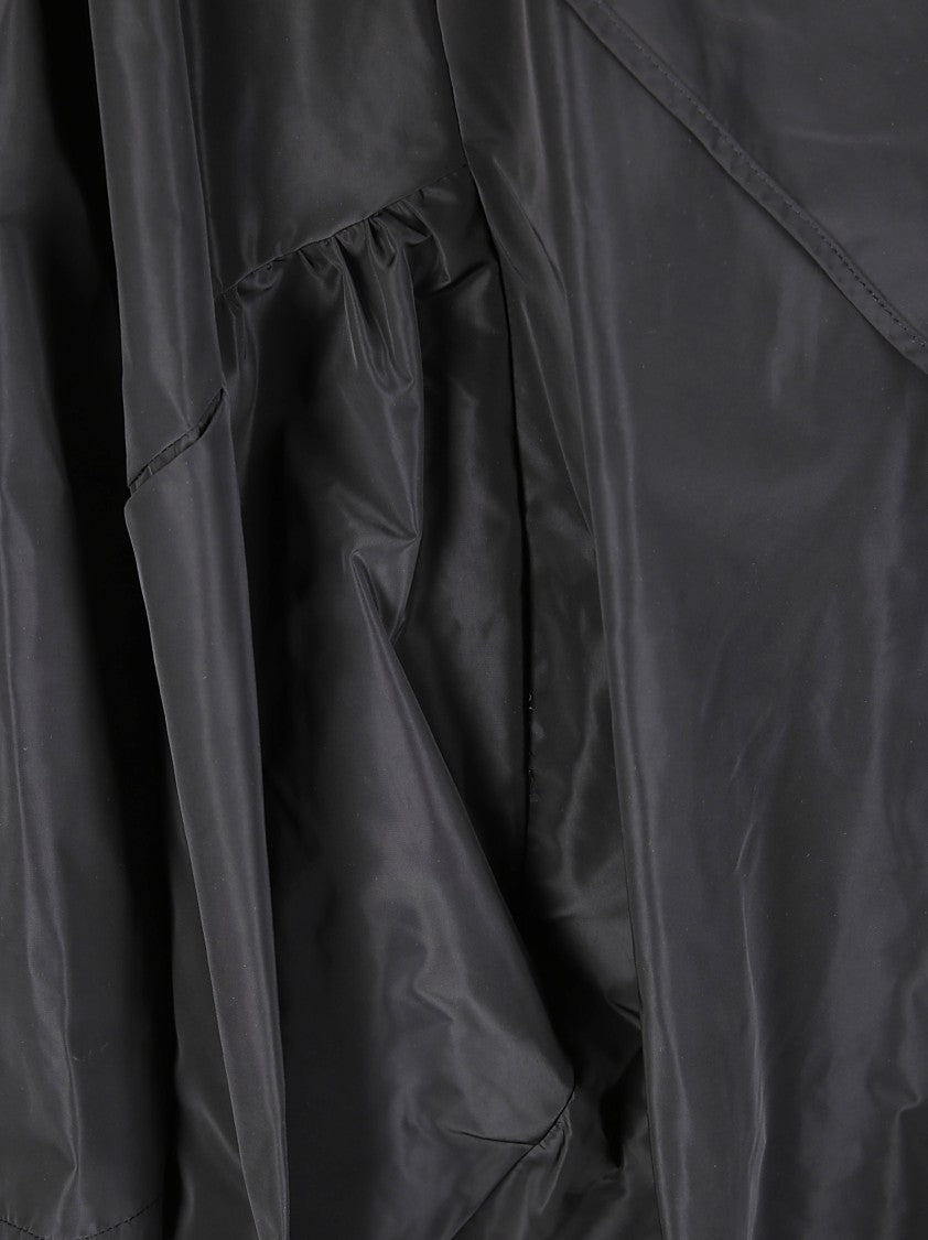 Hira Oversized Black Hooded Trench Coat