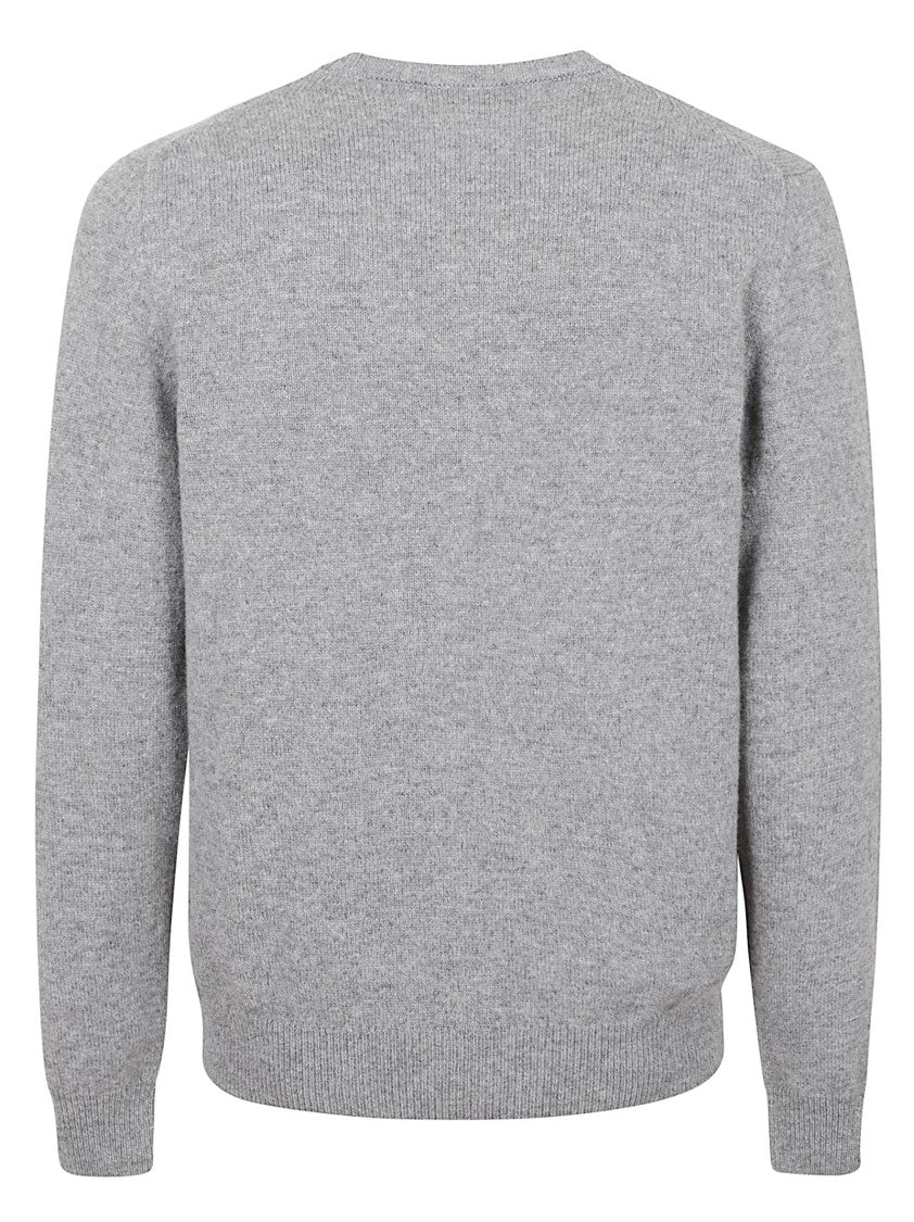 Zanone Ribbed Grey Virgin Wool Sweater By Zanone
