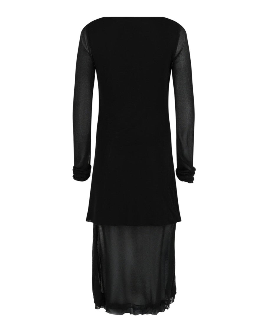 Ferragamo Ruched Long Sleeve Midi Dress