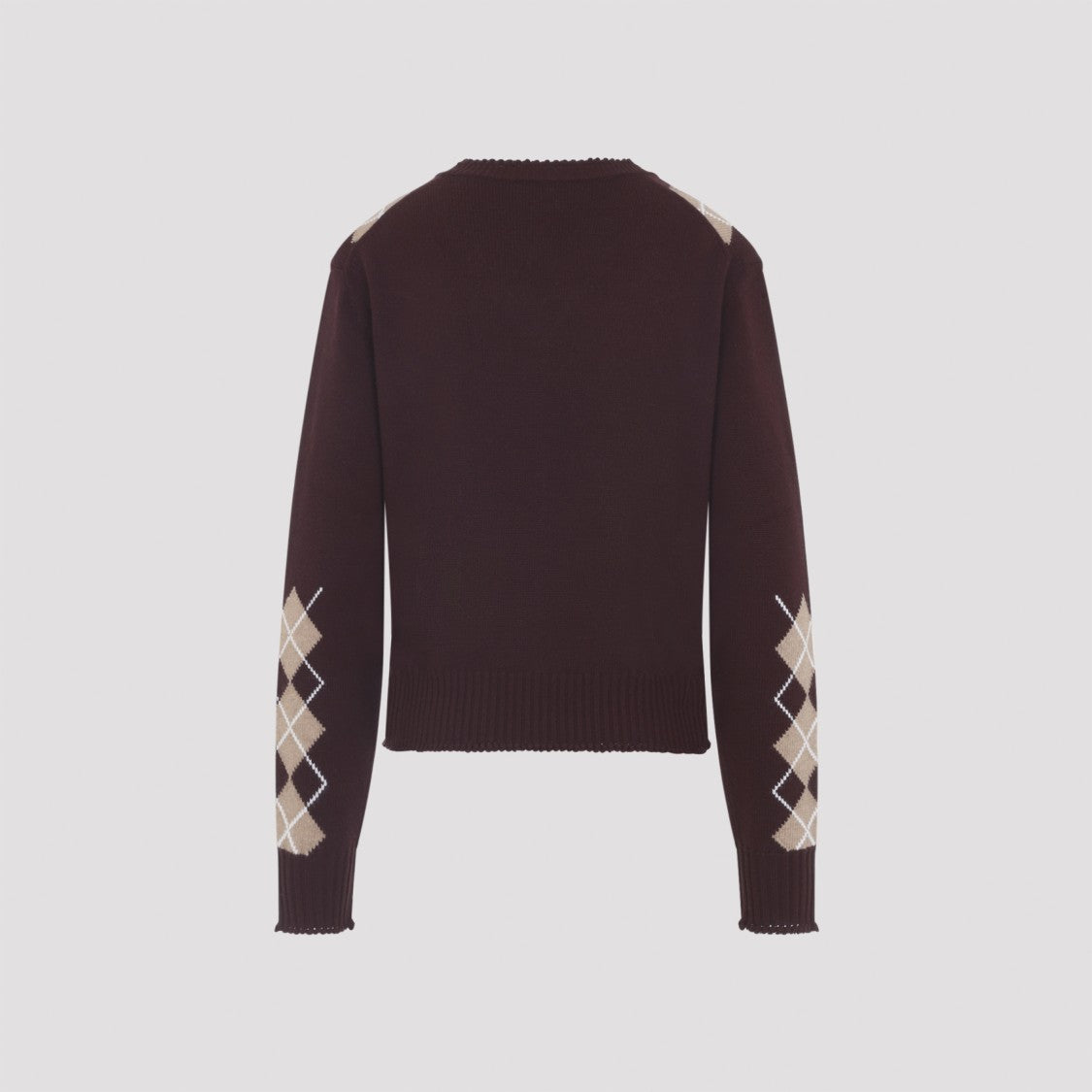 Chloé Burgundy Wool And Cashmere Pullover With Argyle Jacquard