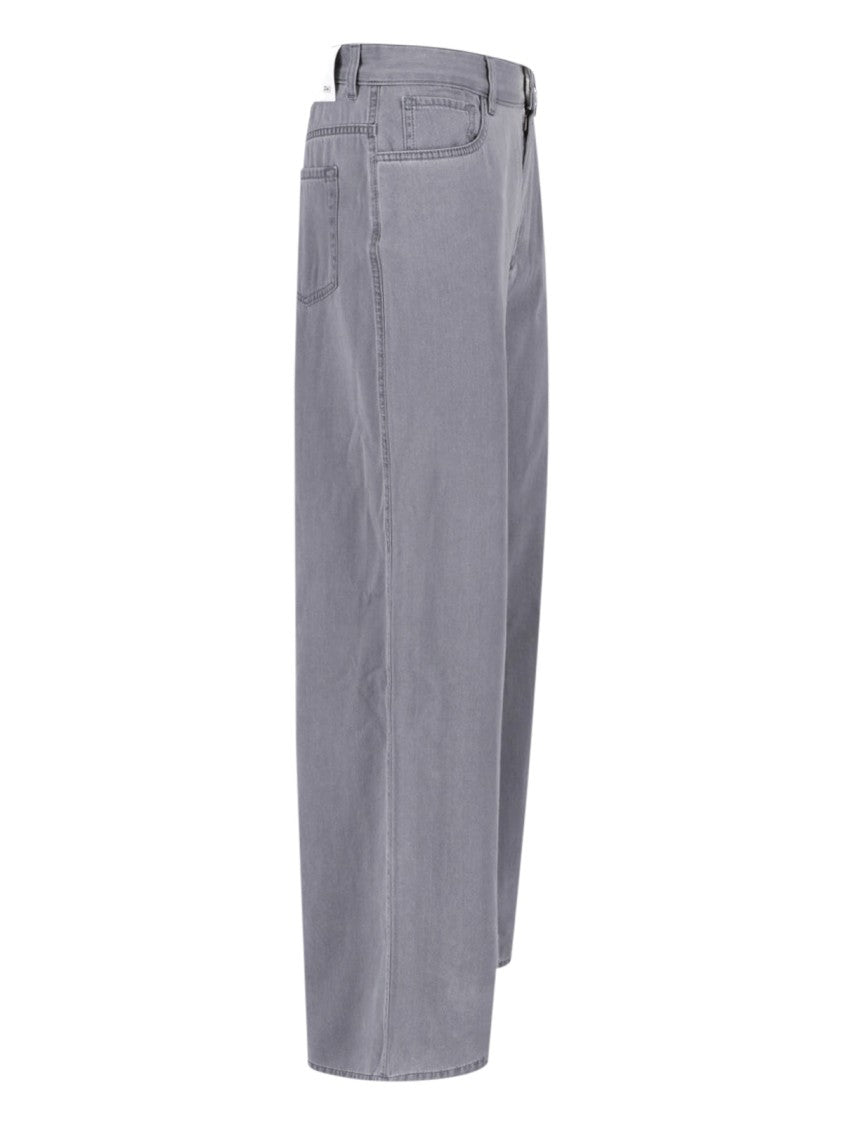 Sa Su Phi Grey Mid-Rise Wide-Leg Denim Jeans