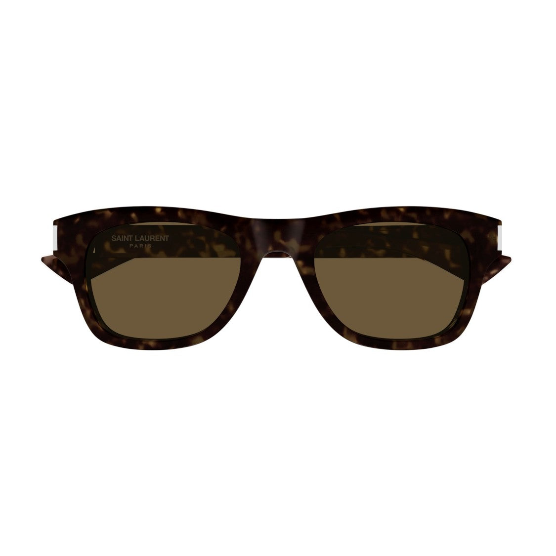 Saint Laurent Rectangular Tortoiseshell Sunglasses With Subtle Branding