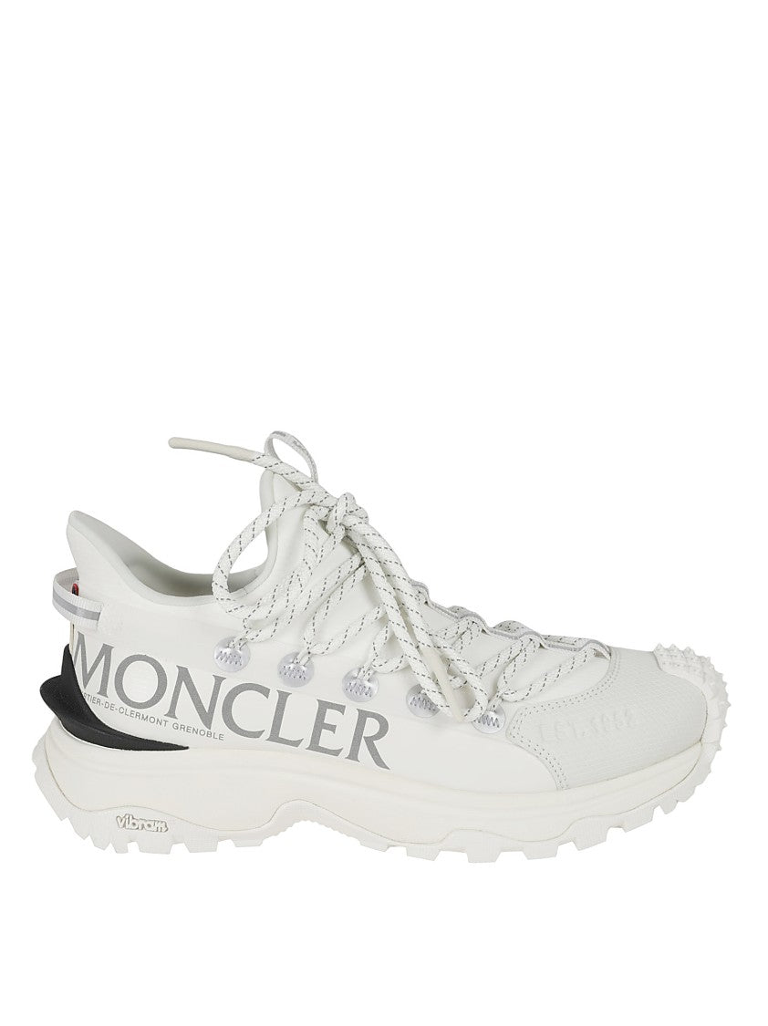 Moncler Textured White Sneakers With Chunky Sole