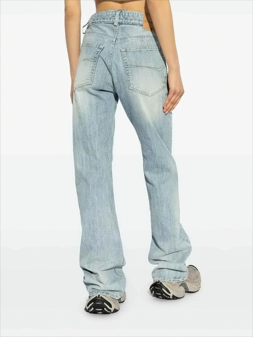 Balenciaga Light Blue Denim Pants With Classic Five-Pocket Design