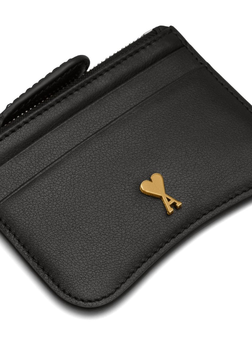 Ami Paris Black Gold-Accented Silk-Nylon Wallet