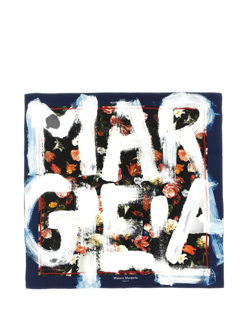Maison Margiela Multicolor Brushstroke Accents Silk Scarf