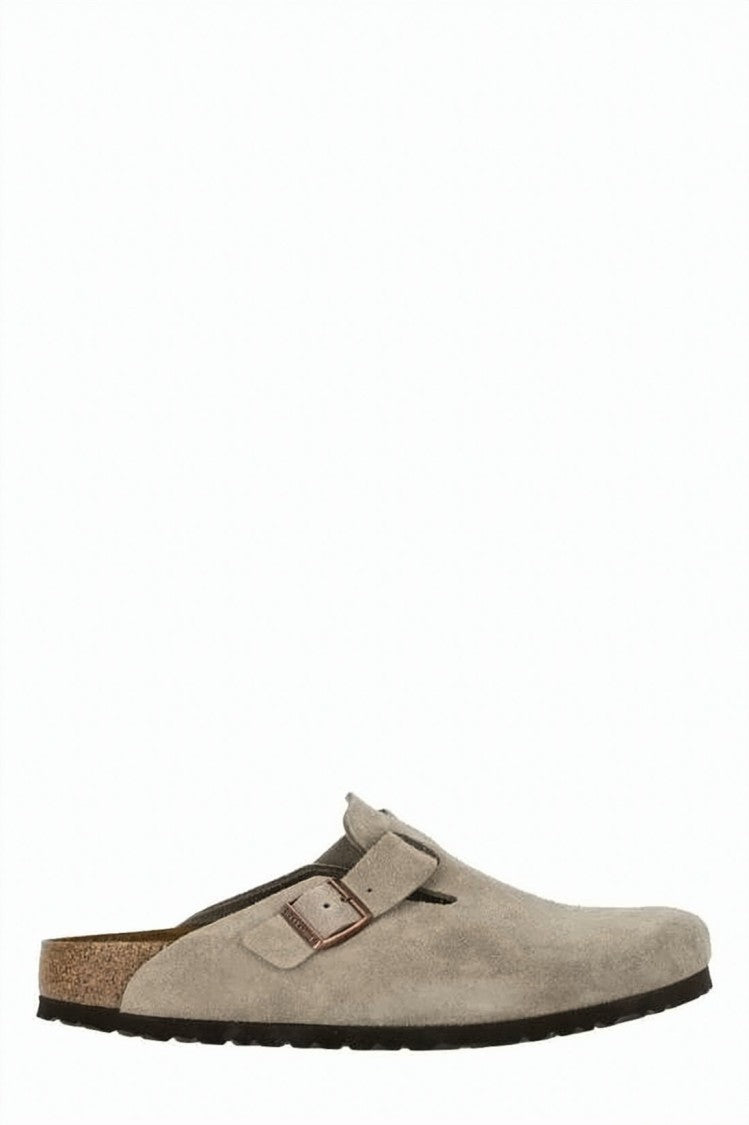 Birkenstock Suede Slip-On Mule With Adjustable Buckle Strap
