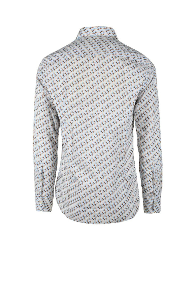 Mariano Napoli Multicolor Geometric Cotton Shirt