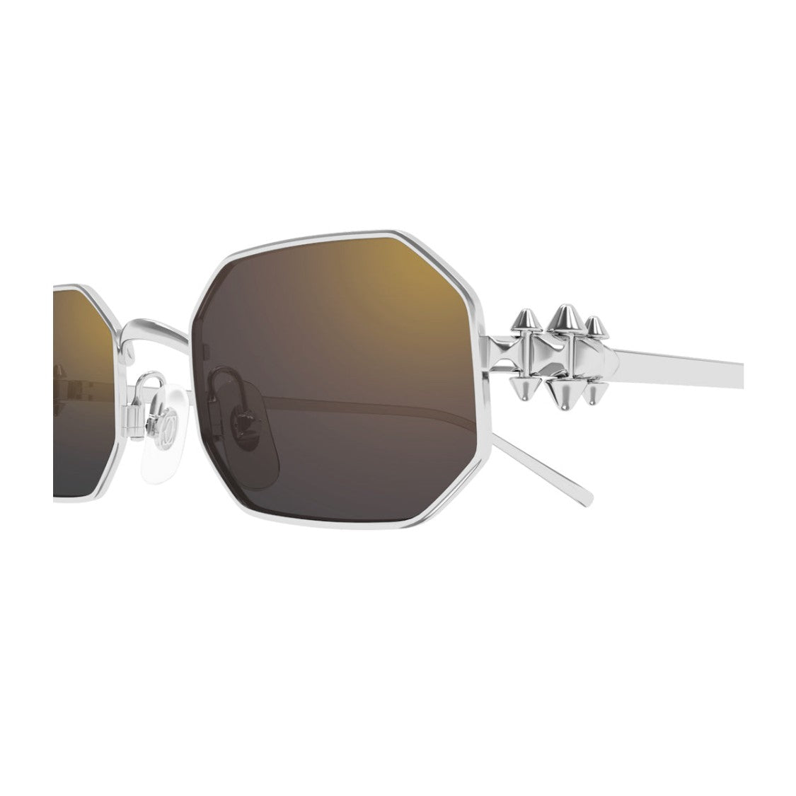 Cartier Octagonal Metal Frame Sunglasses With Grey Gradient Lenses
