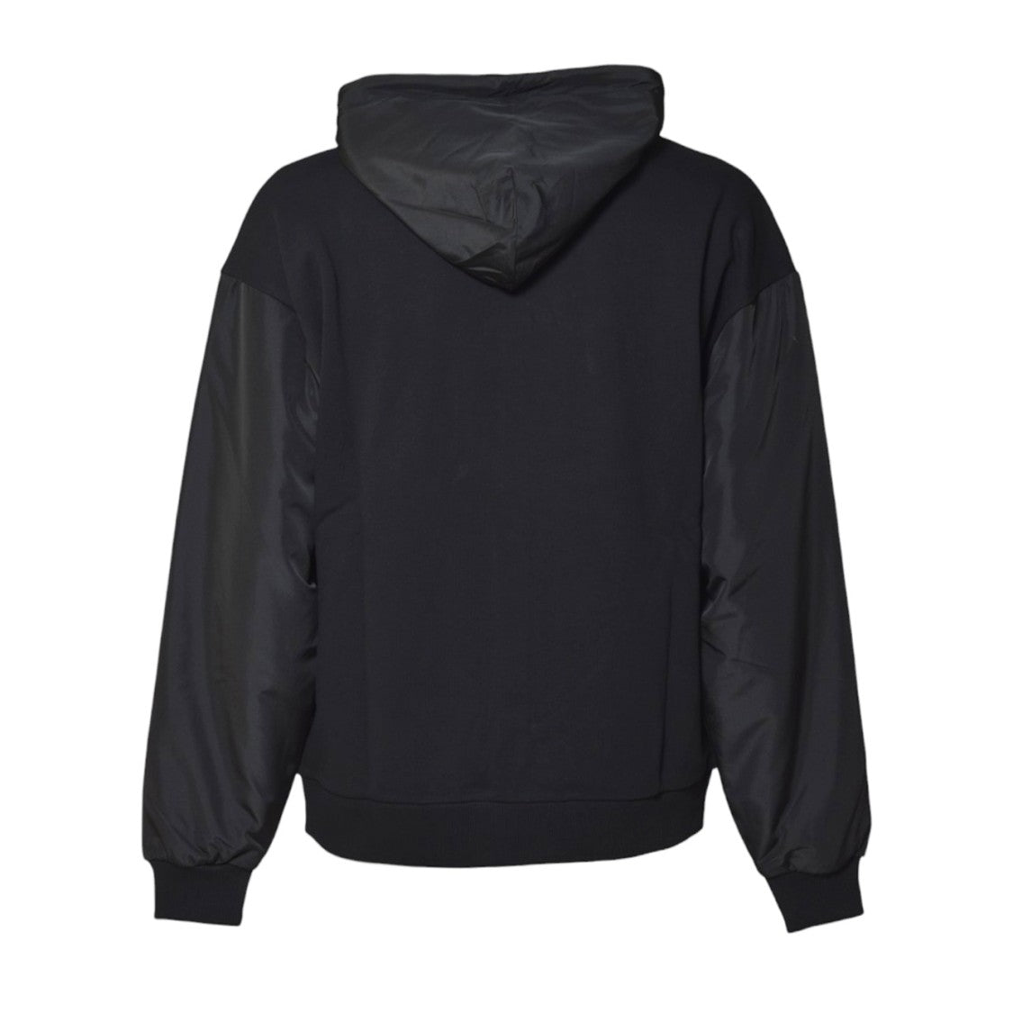 Gcds Black Nylon Band Logo Zip-Up Hoodie