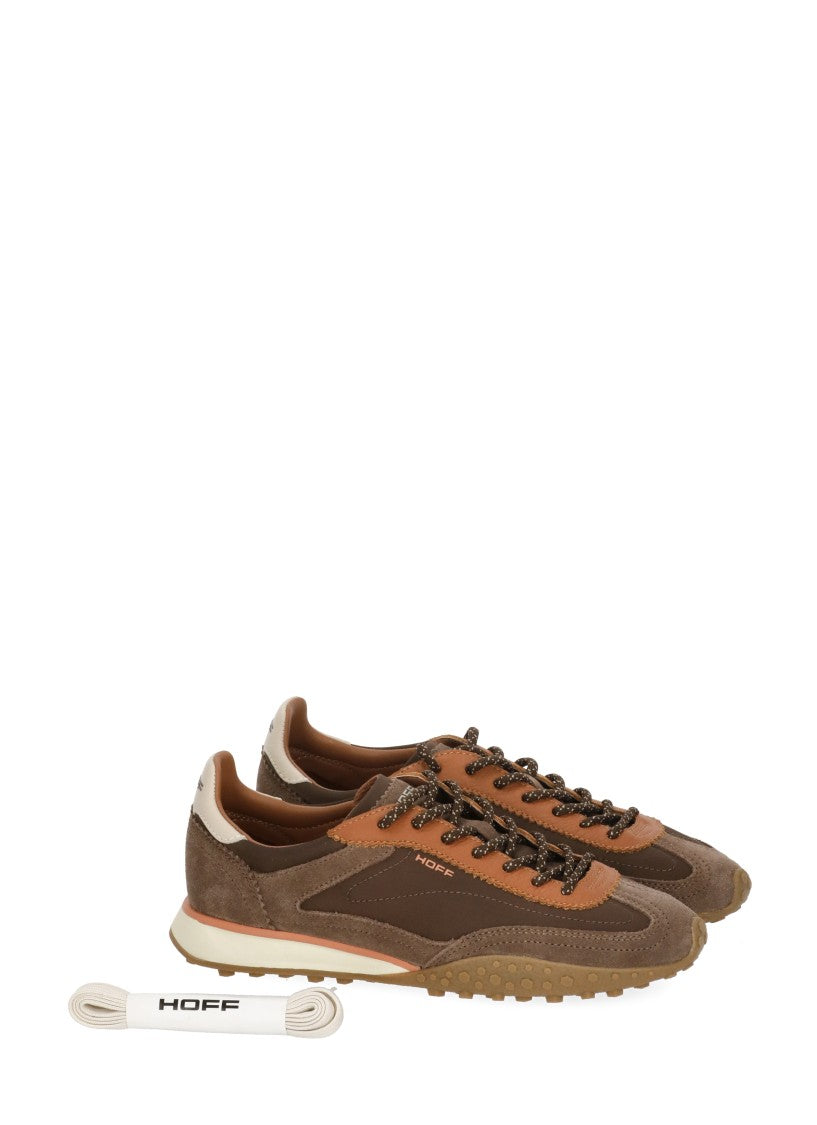 Hoff Brown Multi-Tone Elements Textured Sole Suede Sneakers