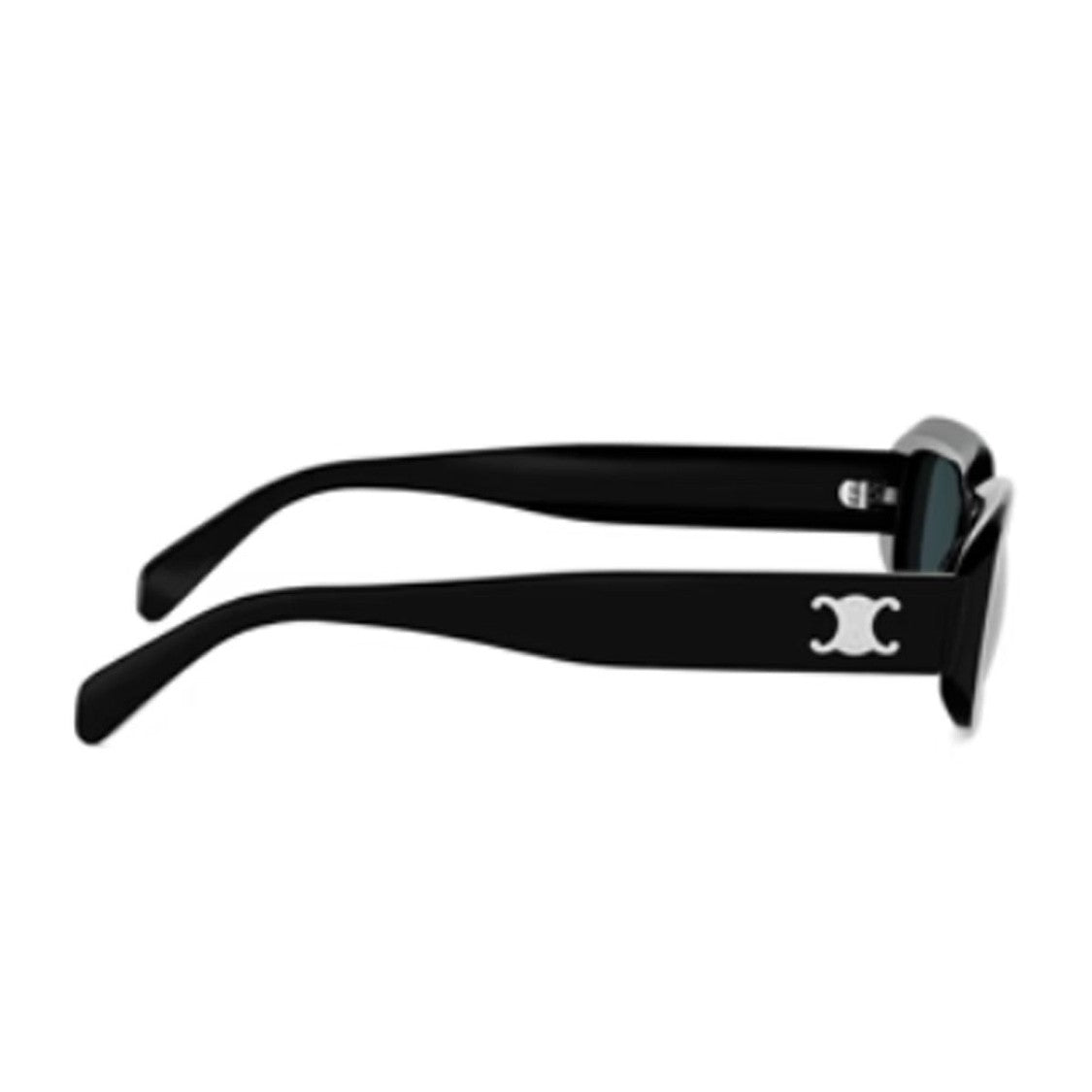 Celine Black Triomphe Acetate Rectangular Sunglasses