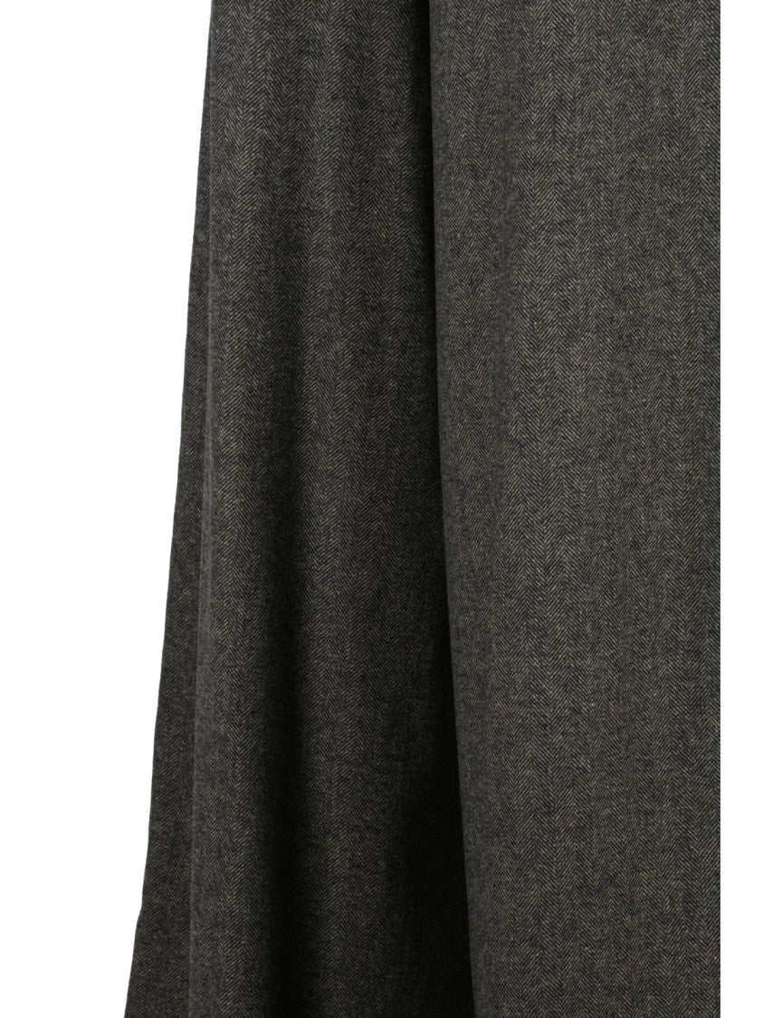 Black 961 Brown Textured Polyester-Blend Wide-Leg Pants